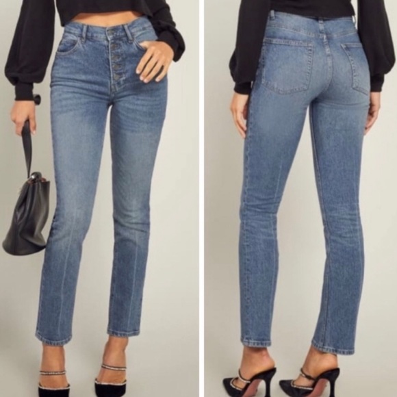 Reformation Denim - Reformation Liza Button Fly High Rise Straight Jeans Malta